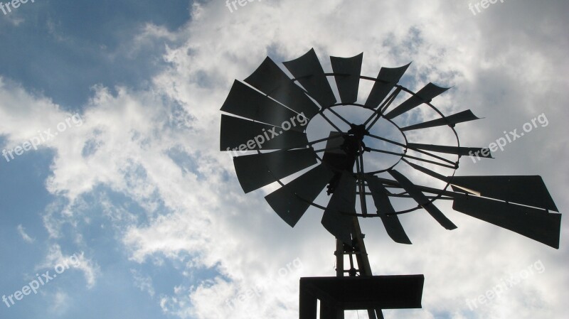 Windmill Sky Clouds Free Photos