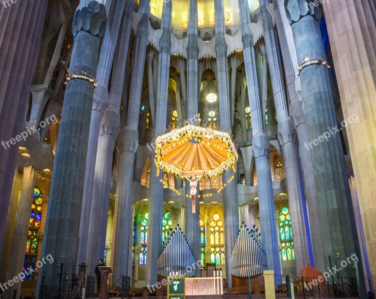 Sagrada Familia Cathedral Barcelona Architecture Church Jesus Christ Famous