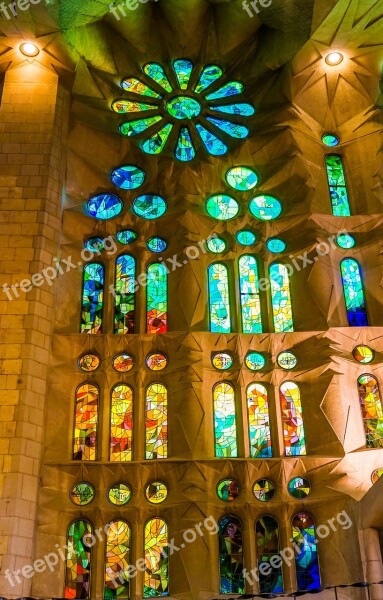 Sagrada Familia Cathedral Barcelona Architecture Church Famous