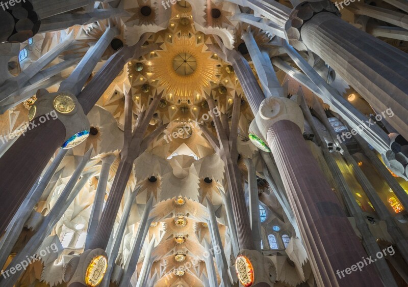 Sagrada Familia Cathedral Barcelona Architecture Church Famous