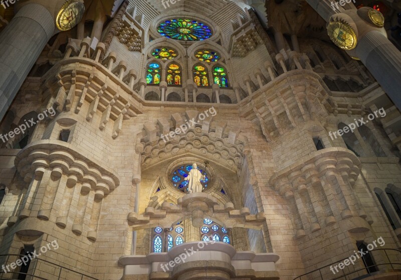 Sagrada Familia Cathedral Barcelona Architecture Church Famous