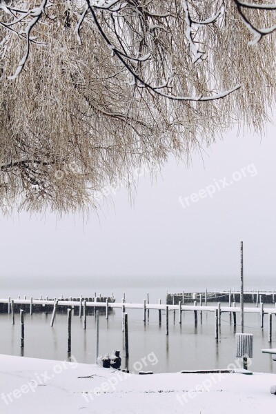 Lake Snow Outlook Winter Landscape