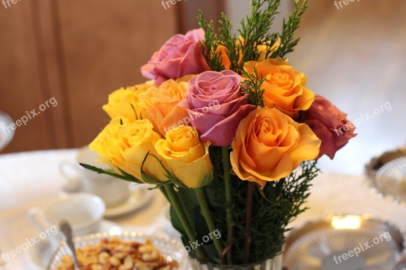 Flower Arrangement Table Setting Formal Free Photos