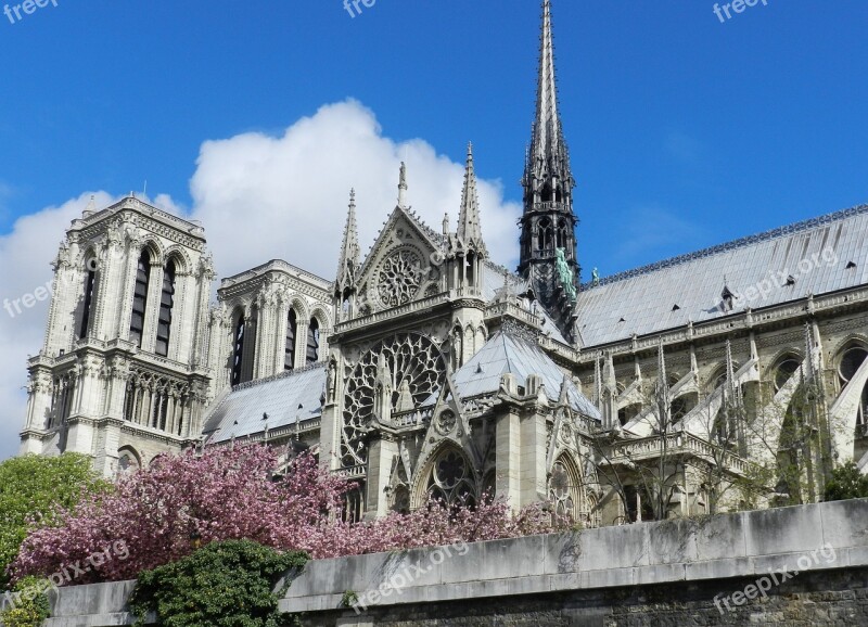 Paris Notre Dame Cathedral Seine River Free Photos