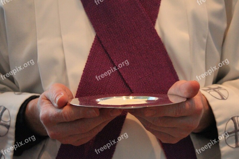 Holy Communion Although Priest Communion Wafers Worship