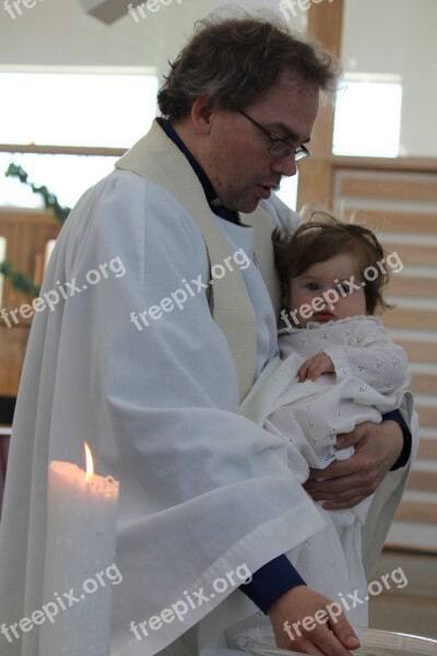 Baptism Baptismal Service Baby Priest Worship