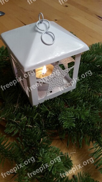 Lantern Candle Christmas Branch Fir