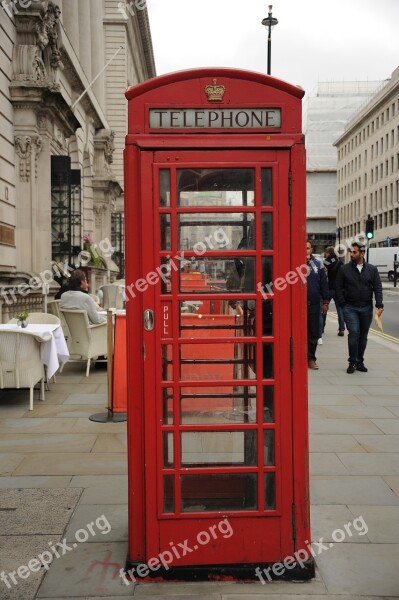 Phone Booth Red Telephone Box England British Road