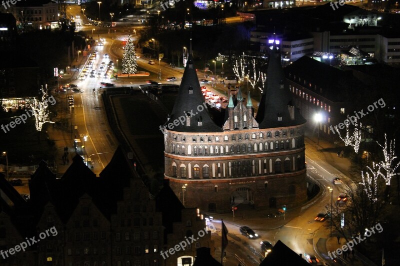 Holsten Gate Lübeck Landmark Historically City Gate