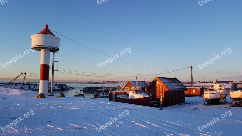 Harbour Winter Norway Snow Free Photos