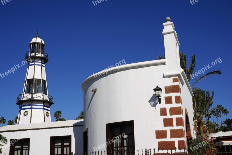 Puerto Del Carmen Port Lighthouse Sky Lanzarote