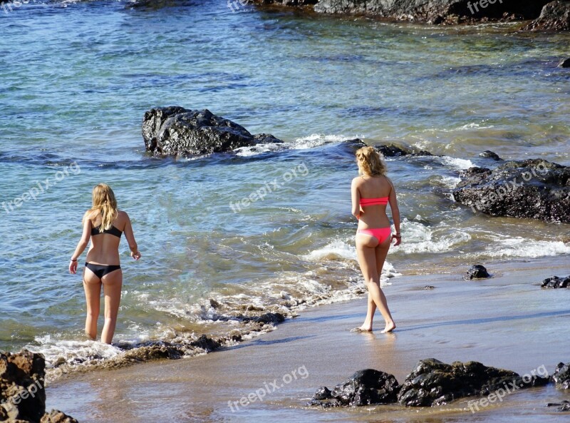 Beach Bikini Woman Young Woman Sexy