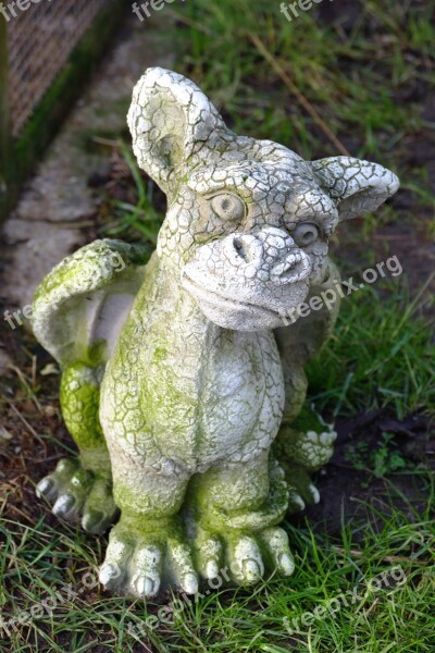 Dragon Statue Stone Ornament Small