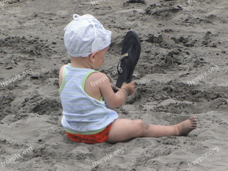 Beach Child Summer Boy Sand