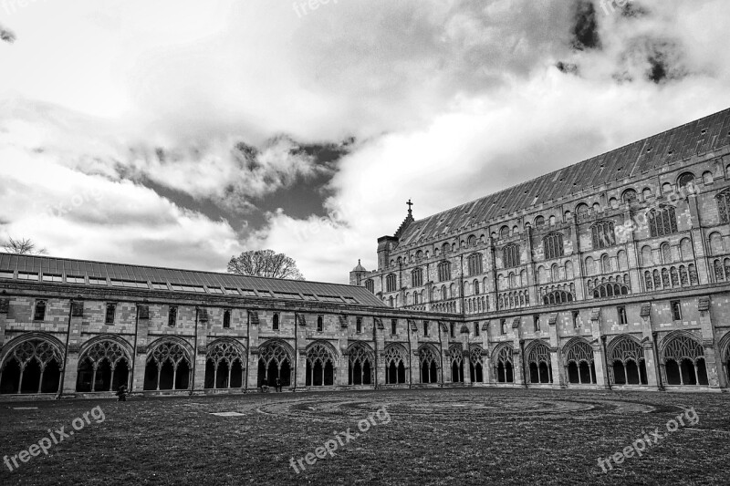 Cloisters Cathedral Norwich Cathedral Spire Medieval