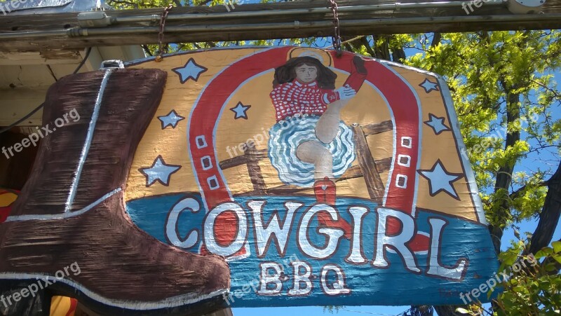 Sign Bbq Santa Fe Cowgirl Farmer