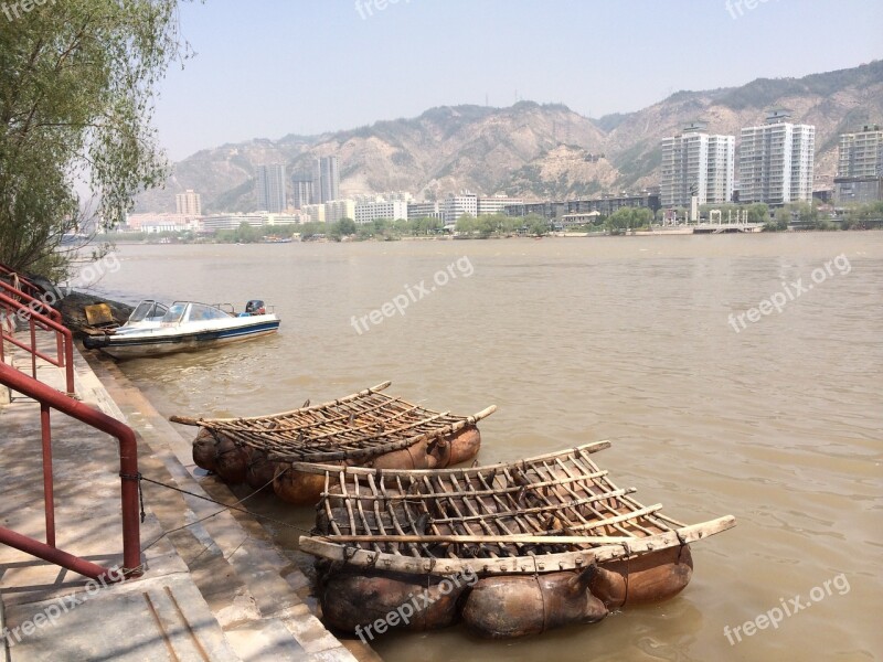 Yellow River Sheepskin Rafts China Hand Boats Crossing