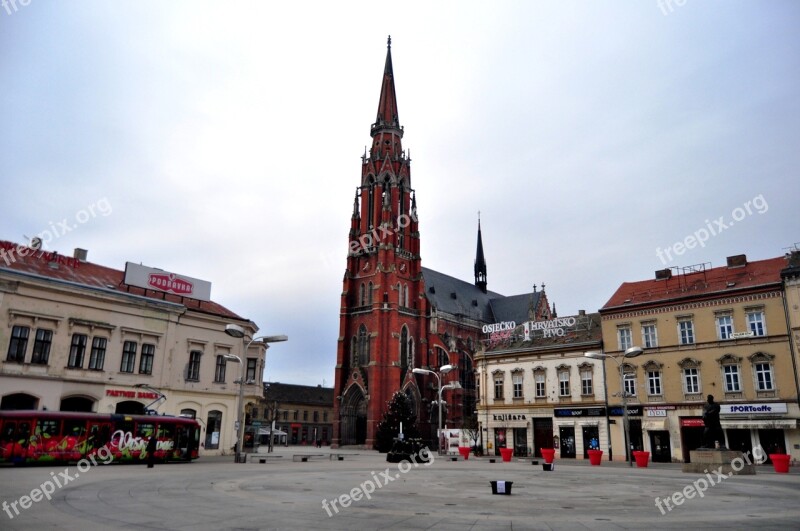 Osijek Co-cathedral Osijek Neo-gothic Croatia Square