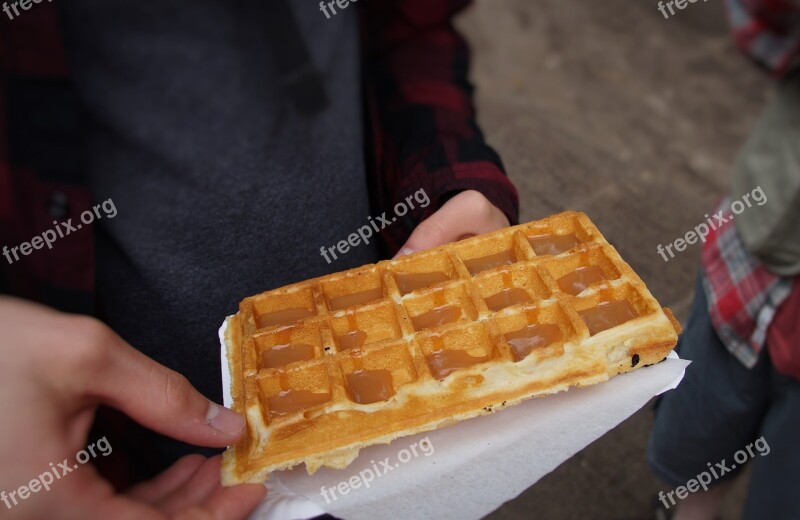 Waffle Caramel Sweet Delicacy The Frosting