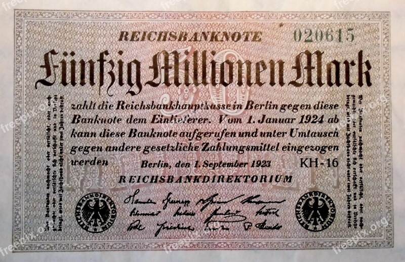 Inflationsgeld 1923 Berlin Imperial Banknote Inflation