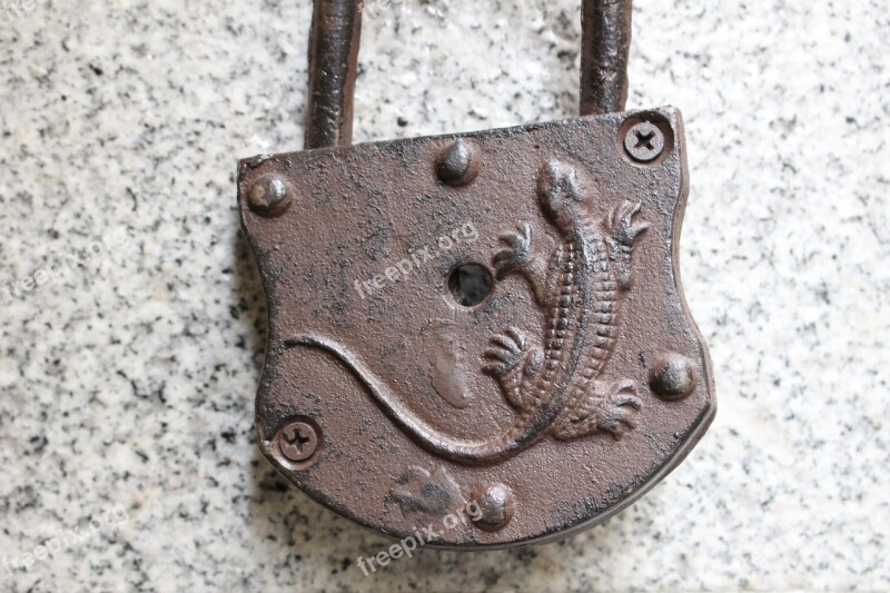 Padlock Iron Rust Gecko Free Photos