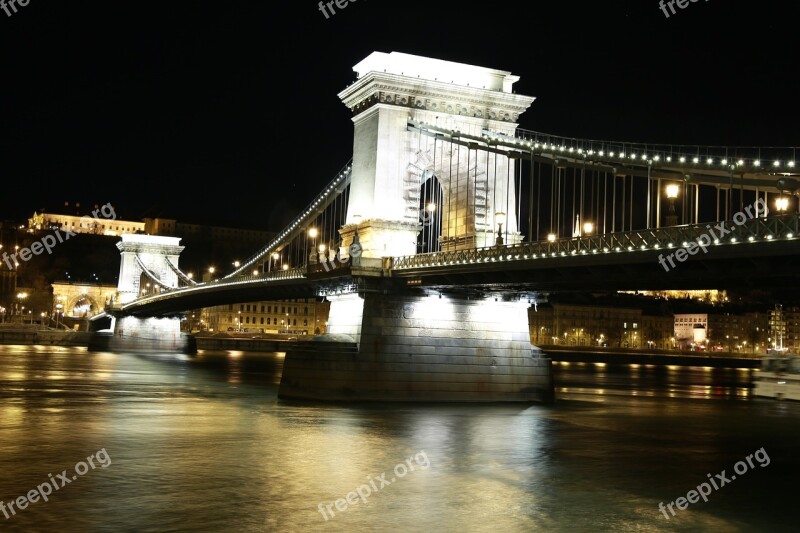 Hungary Budapest Széchenyi Chain Bridge Free Photos