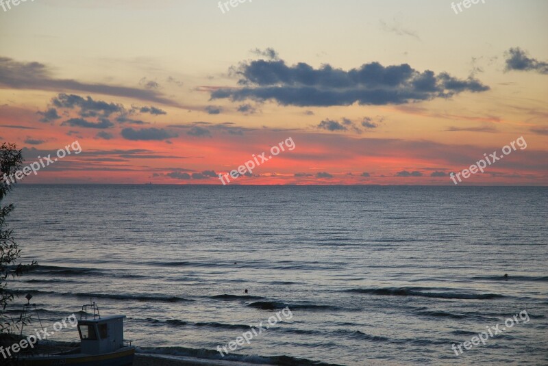 The Baltic Sea West Sunset Evening Free Photos