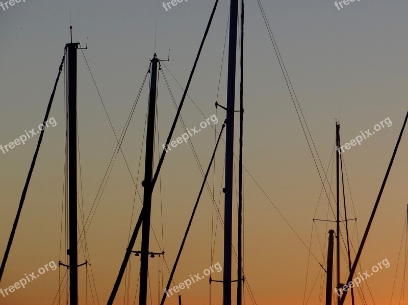 Masts Sunset Beach Spring Marina