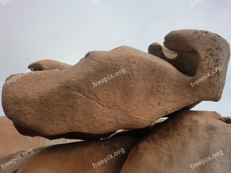 Rock Brittany Sea France Steinig