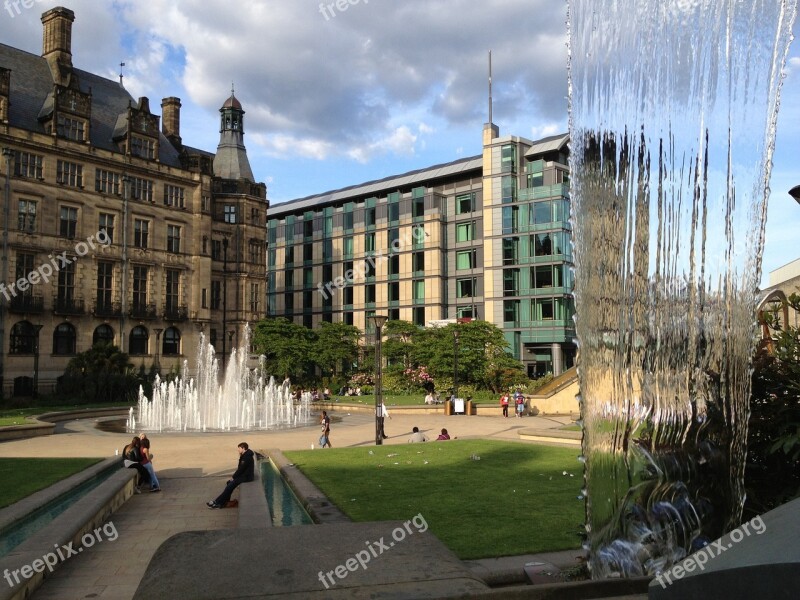 City Sheffield Fountain Park Old Building