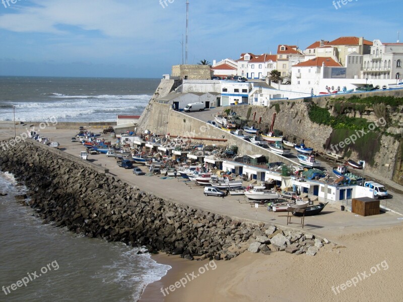 Ericeira Portugal Port Coast Ship