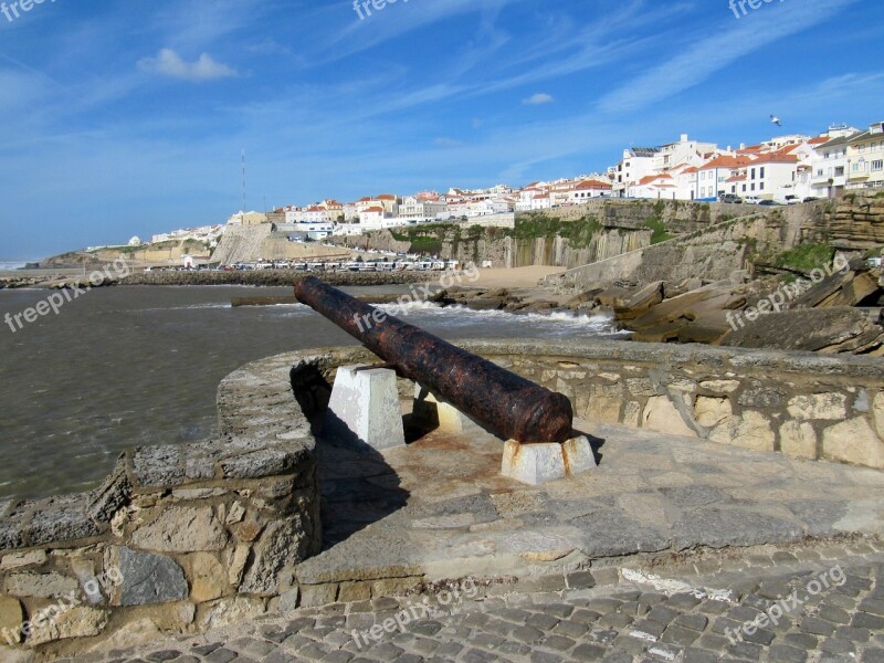 Ericeira Portugal Monument Gun Coast