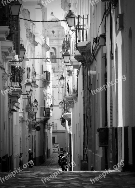 Cadiz Spain Historic Center Houses Facade