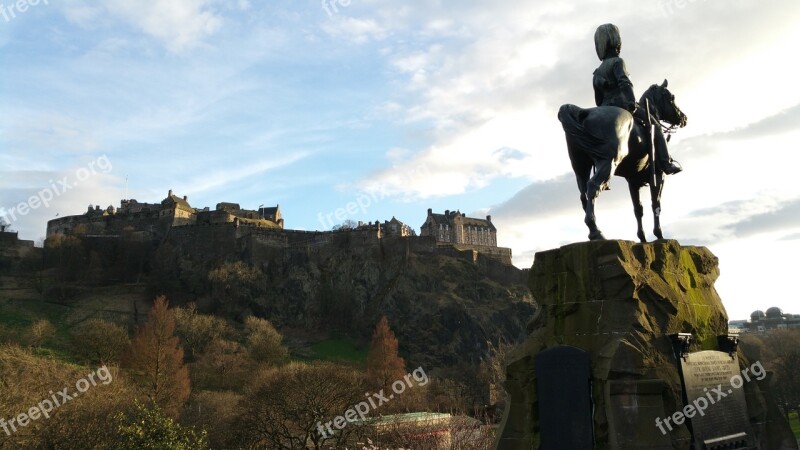 Edinburgh Scotland Sculpture Castle Free Photos