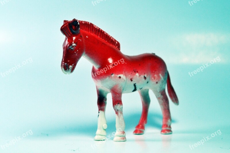 Horse Red Color Toy Animal Free Photos