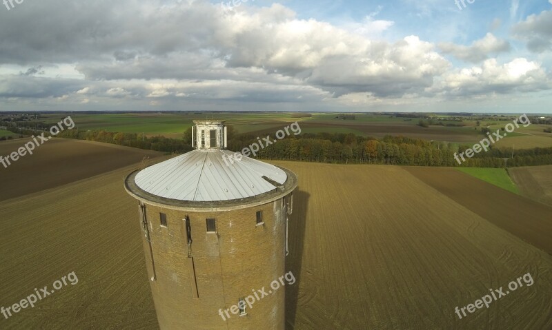 Landscape Air Aerial View Panorama Water Tower