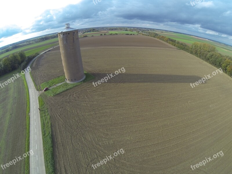 Landscape Air Aerial View Panorama Water Tower