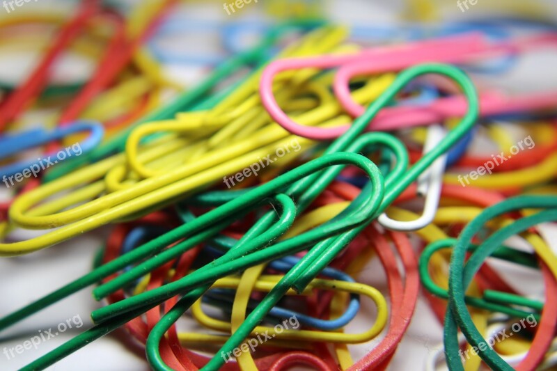 Paper Clips Colorful Rubber Office Accessories Color