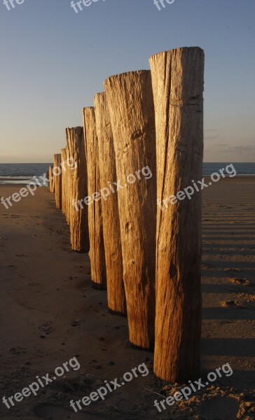 Breakwater Beach North Sea Sea Netherlands