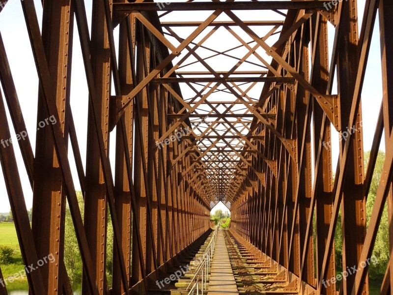 Railway Bridge Rust Bridge Train Railway Line