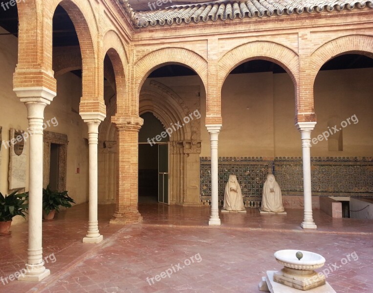 Spain Seville Statues Kneeling Cloister