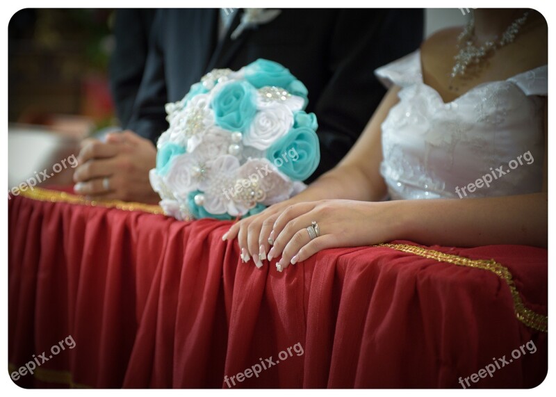 Bouquet Wedding Marriage Trim Roses