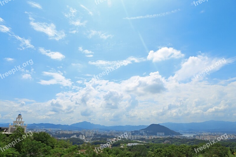 Chuncheon Summer Korea Urban Landscape Sky