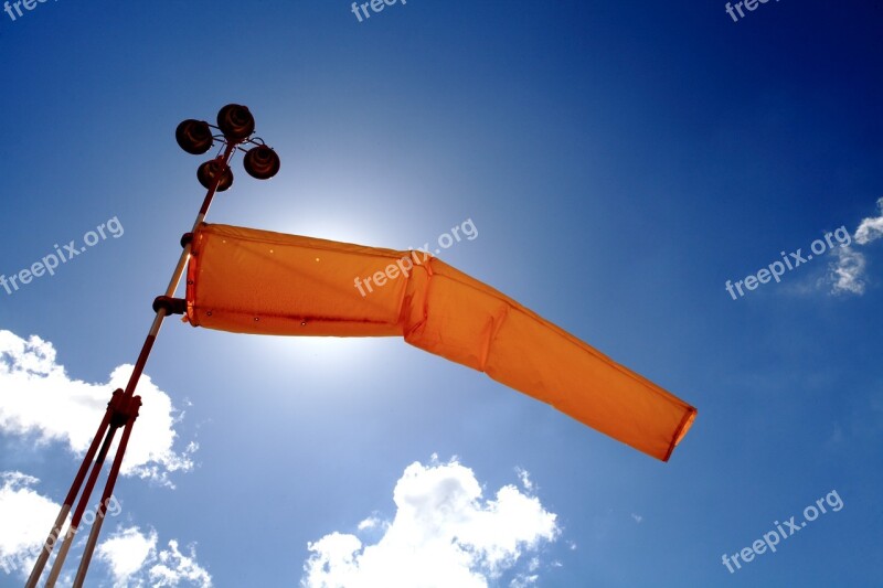 Windsock Against Light Heliport Free Photos