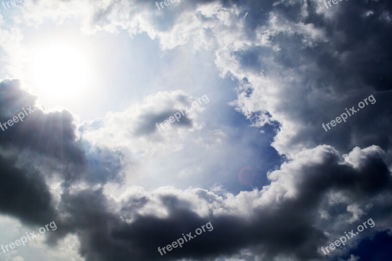 Cloud Sky Sun Sun Light Miracle