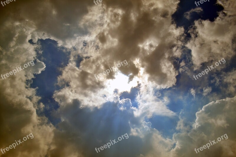 Cloud Sky Sun Sun Light Miracle