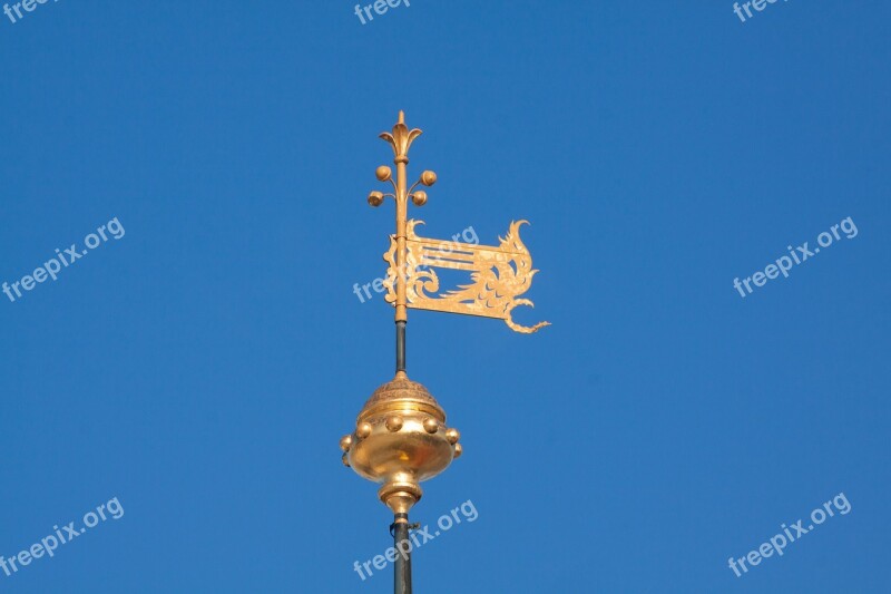 Weathervane Gilded Gold Wing Golden