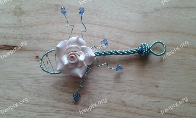 Spoon Wire Flower Handmade Handwoven