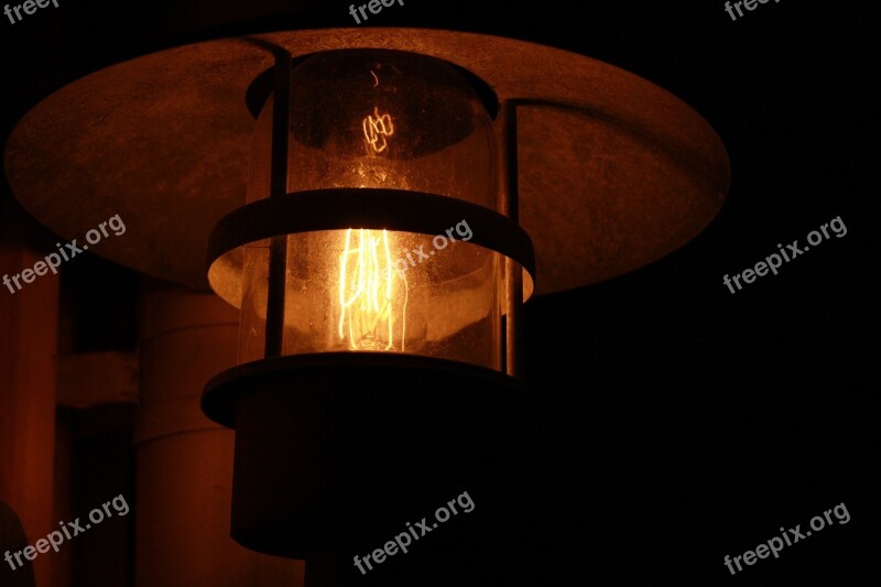 Lamp Dark Black Red Glowing