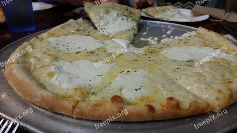 Pizza White Pizza Cheese Mozzarella Slice